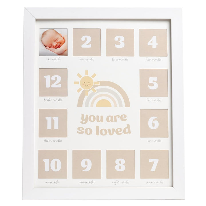 My First Year Picture Frame, Baby'S First Twelve Months Photo Collage and Gender Neutral Keepsake, Ideal for Baby Shower, New Mom Gift and Nursery Decor, Wood
