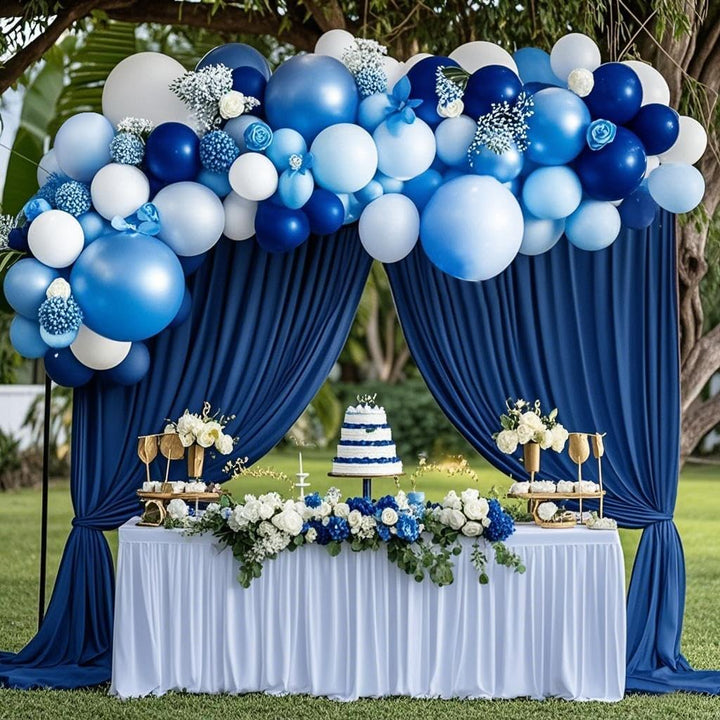 Assorted Blue Balloons Set, 60 Pcs Metallic Blue Balloons, Pearl, Navy, Light Blue, Baby Blue Balloon 12 Inch Latex Balloon for Boys Birthday Decoration, Baby Shower, Bridal Shower, Wedding