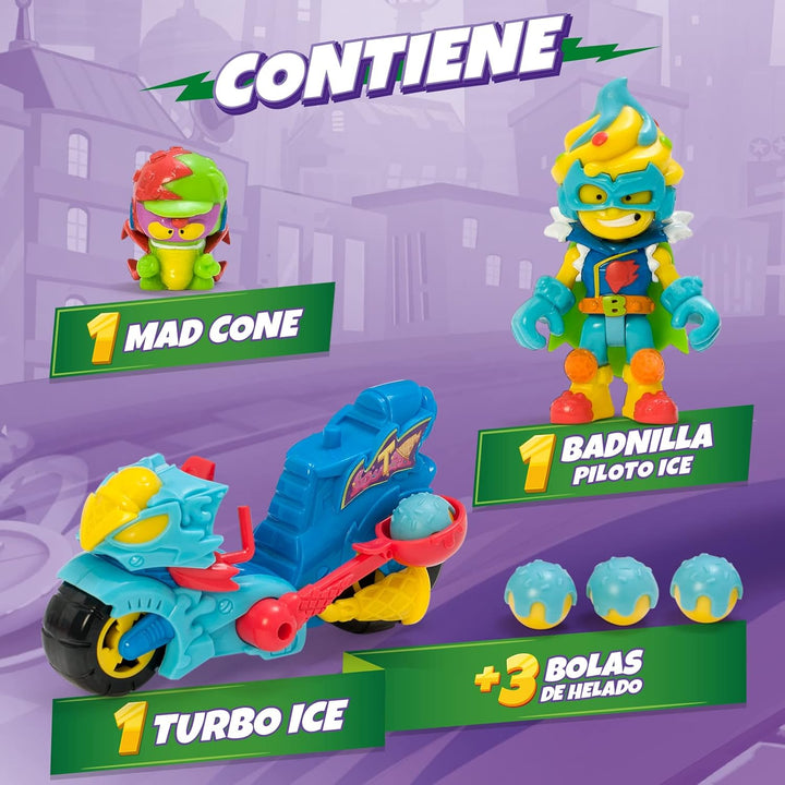 SUPERTHINGS Turbo Ice Scooter with Catapult Ice Cream Ball Launcher, Includes 1 Kazoom Kid and 1 Superthing