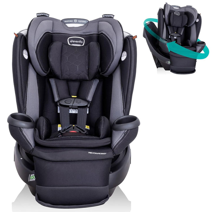 Revolve360 Extend Convertible Car Seat with 360 Degree Rotation, Extended Rear-Facing, Forward-Facing, Booster Mode, and Secure Latch Install, Revere Gray