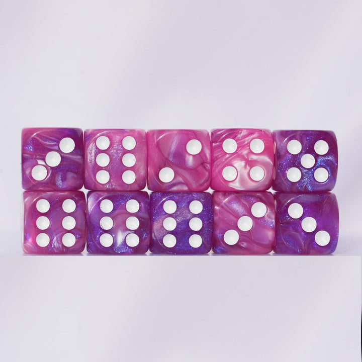 10 PC D6 Dice 16Mm Acrylic Dice Set for RPG MTG DND Dice Table Games and Board Games (Pink + Blue)