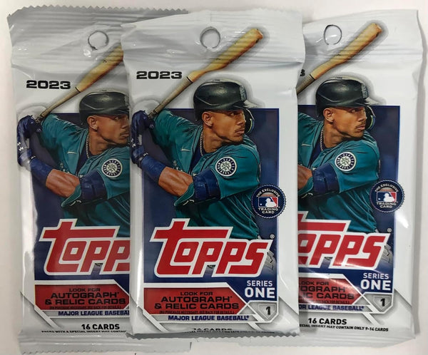 2023 Series 1 Baseball MLB Set of 3 Packs - 16 Cards per Pack - 48 Trading Cards Total
