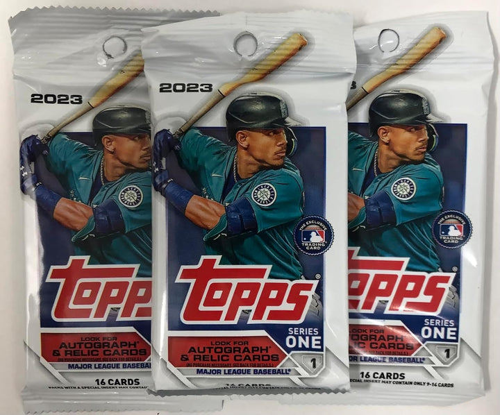 2023 Series 1 Baseball MLB Set of 3 Packs - 16 Cards per Pack - 48 Trading Cards Total