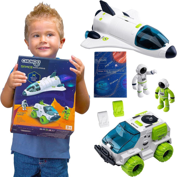 Space Toys for Kids 3 4 5 6 7 8, Rocket Ship Toy for Kids with Solar System Mat, Shuttle, Astronaut and Space Rover, Spaceship Toy, Rocketship Toys for Boys 5-8 Playset