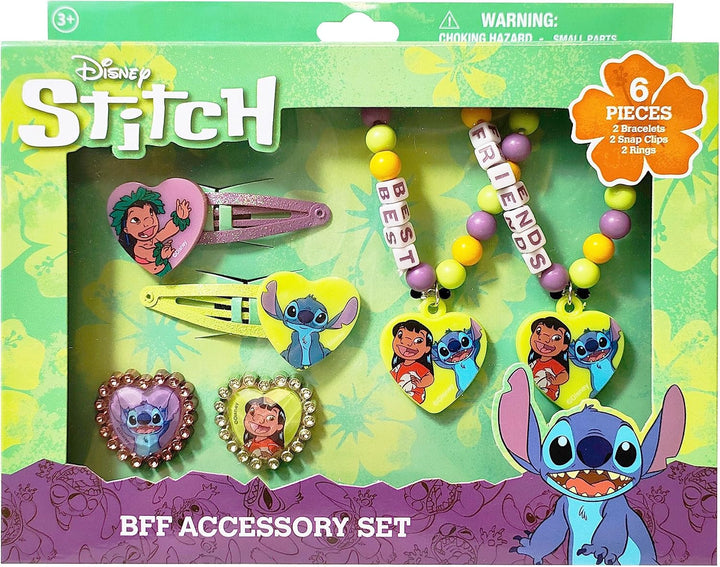 Barbie Accessories for Girls 6 Piece Toy Jewelry Box Set with 2 Rings, 2 Bead Bracelets, and Snap Hair Clips Ages 3+