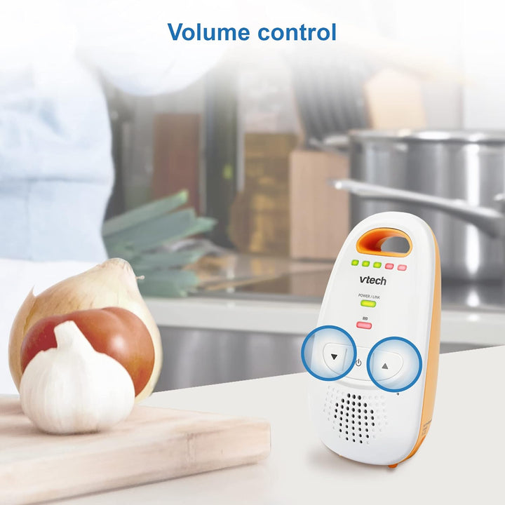 DM1411 Audio Baby Monitor & Portable Soother Dual-Unit Rechargeable Battery, Long Range, Soft-Glow Night Light, Soothing Sounds & Lullabies, Digital Wireless Transmission, Sound Indicator