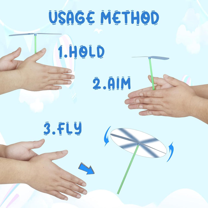 100 Pcs Flying Helicopter Toys Set, 50 Propeller+ 50 Rod,Hand Helicopter, Party Favors Outdoor Toy for Kids Ages 4-8, Gift Summer outside Yard Activities Birthday Gifts 3 5 6 Year Old Girl Boys