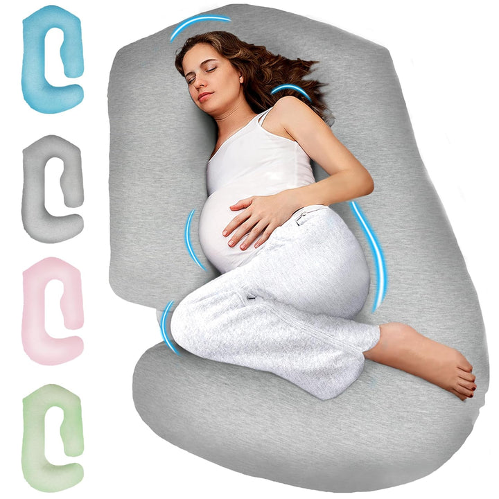 Pregnancy Pillows for Sleeping - V C U Shaped 57Inch Full Body Pillow with Removable Washable Cover, Cooling Maternity Pillow for Pregnant Women, Support for Back Belly Legs Hip
