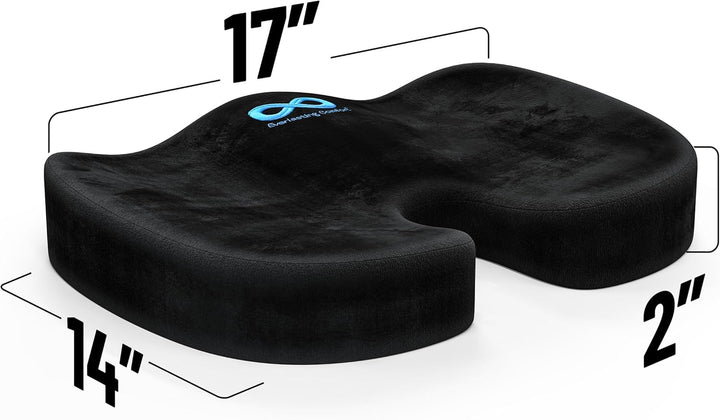 Doctor Recommended Memory Foam Seat Cushion for Office Chairs & Car Seat - Ergonomic Office Desk Accessories for Tailbone Pain Relief, Sciatica & Back Support