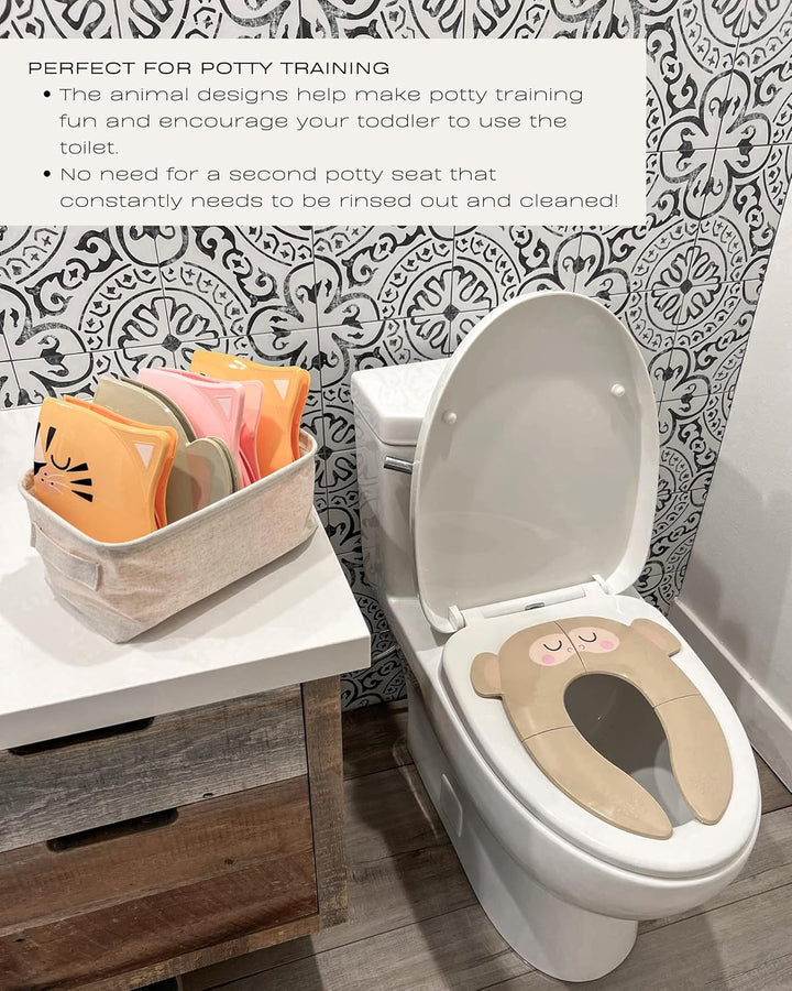 Travel Potty Seat for Toddler - Folding Potty Training Seat - Portable Toilet Seat Cover for Baby & Kids (PINK Unicorn)