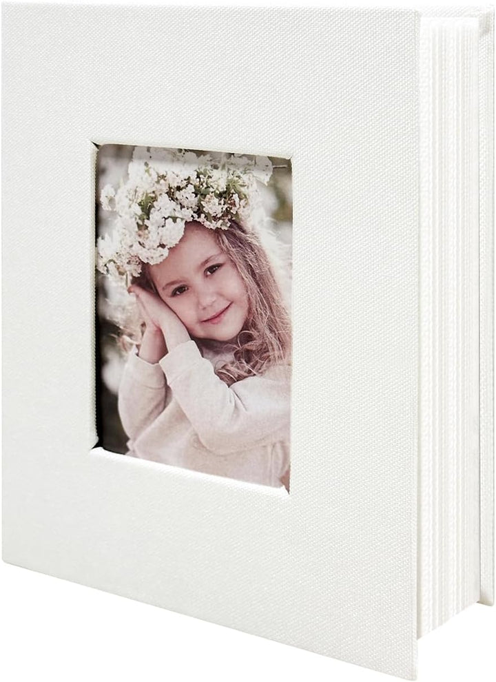 Photo Album 4X6 100 Pockets, Linen Cover Top Loader Vertical, Slip-In Picture Grey Pockets Albums for Wedding, Family, Anniversary, Baby, Vacation