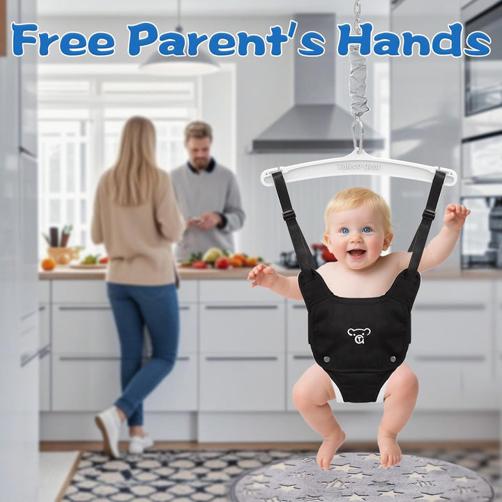 Baby Jumper with a Ceiling Hook for Infant & Toddlers with Adjustable Chain, Bouncers for Indoor/Outdoor, Baby Doorway Jumper with Soft Rug