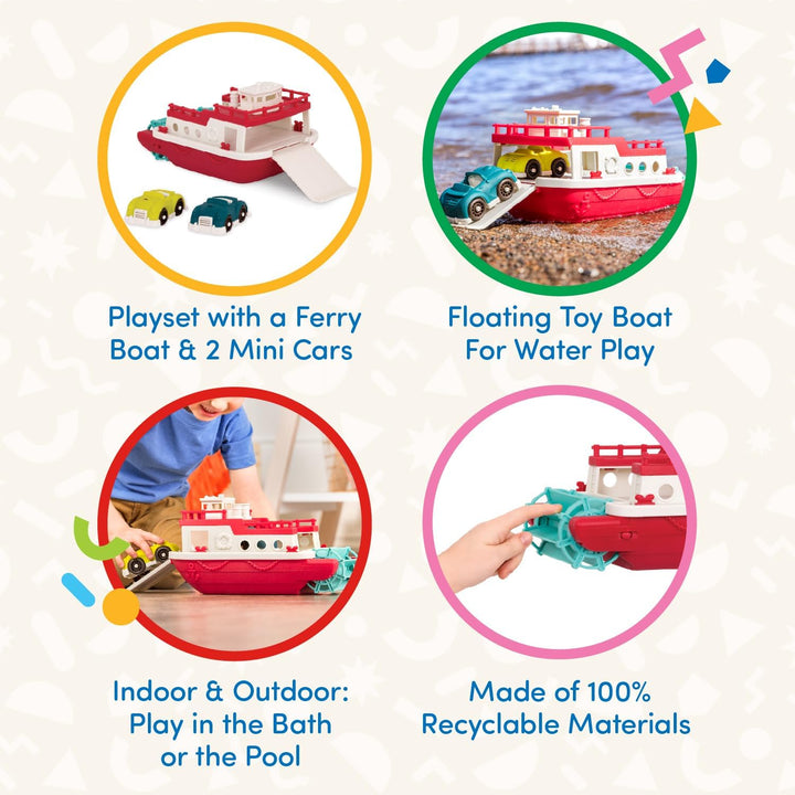 – Wonder Wheels – Pool and Bath Toys for Babies, Toddlers – Floating Toy Boat for Water Play – Recyclable Materials – Ferry Boat – 1 Year +