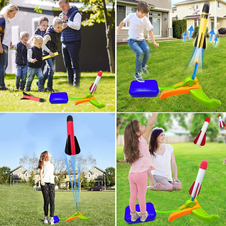 Foam Rocket Launcher for Kids Age 3 4 5 6 7 8+, Fun Catapult Rocket Toys Boys Toys Age 3-12 Girls Gift Rocket Kids Outdoor Toy
