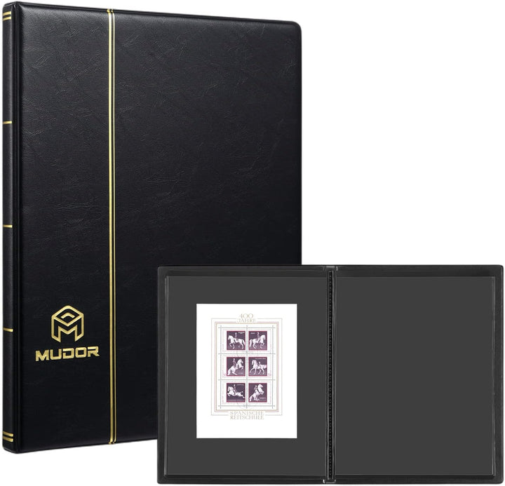 Stamp Collecting Album, 7 Rows Pockets Stamp Book for Collectors, 10 Sheets Stamp Stockbook
