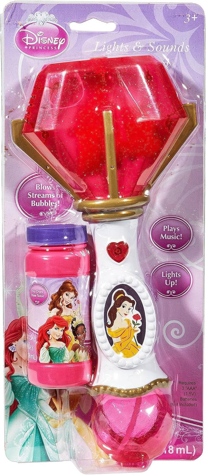 Disney Minnie Mouse Light and Sound Musical Bubble Wand, Includes Bubble Solution, Plastic, Multi (2051)