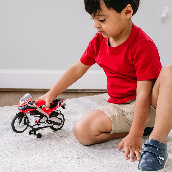Maxx Action Super Bike with Wheelie Feature – Red Motorized Toy Motorcycle for Boys & Girls | Light & Sound Vehicle for Kids