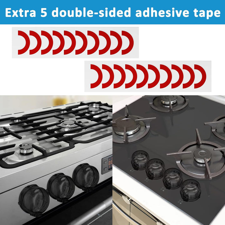 Stove Knob Covers for Child Safety - 5 Pack  Upgraded Double-Key Design Universal Size Baby Safety Gas Oven Knob Covers Stove Guard Baby Proofing