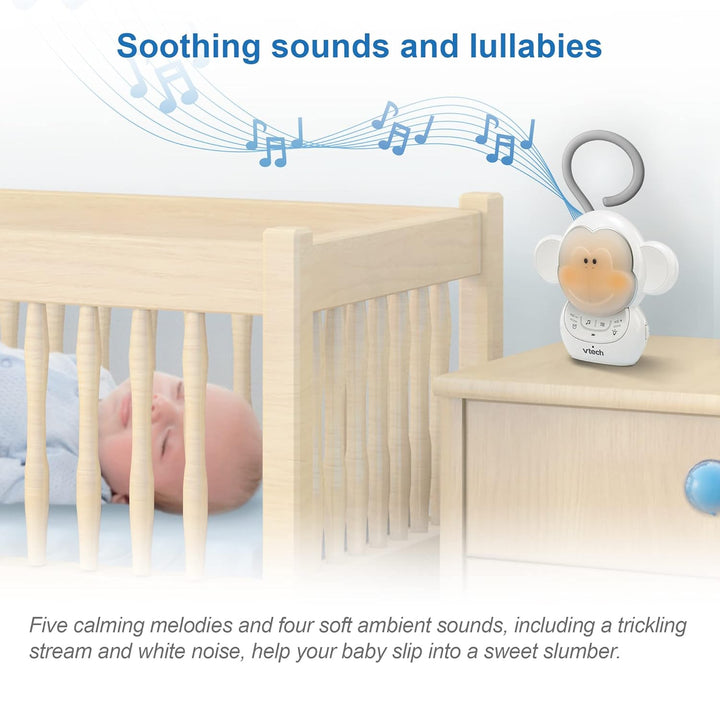 DM1411 Audio Baby Monitor & Portable Soother Dual-Unit Rechargeable Battery, Long Range, Soft-Glow Night Light, Soothing Sounds & Lullabies, Digital Wireless Transmission, Sound Indicator