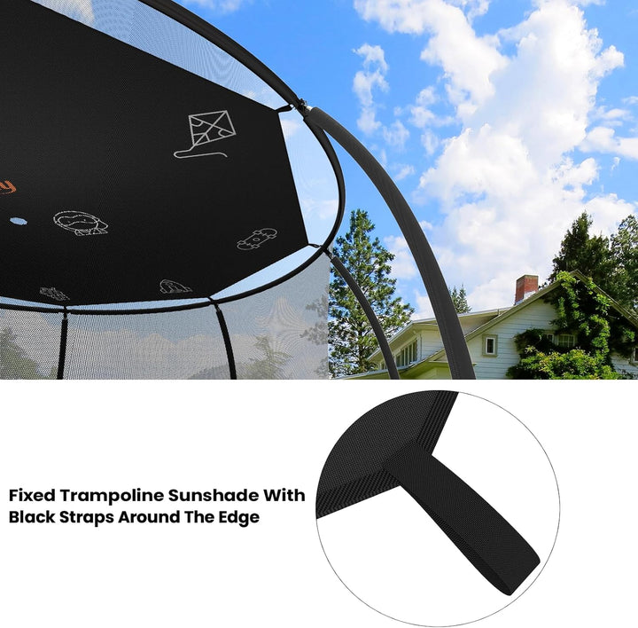 Trampoline Shade Cover, Trampolines Cover for 12FT 8 Straight Pole round Trampolines Sun Protection, Easy to Install,Trampoline Accessories for Backyard Playground