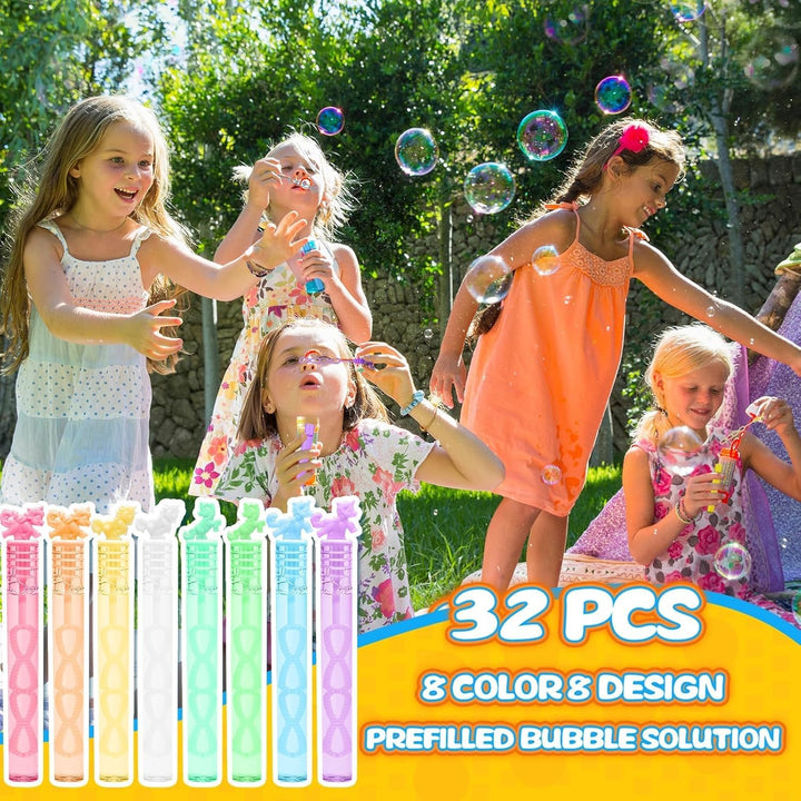 32 Piece Mini Unicorn Bubble Wand with Gift Box, Pastel Unicorn Party Favors for Kid, Toddler Girl Birthday Parties Decoration, Goodie Bag Stuffers Supplies, Bubbles Gift Toy Bulk, Carnival Prizes