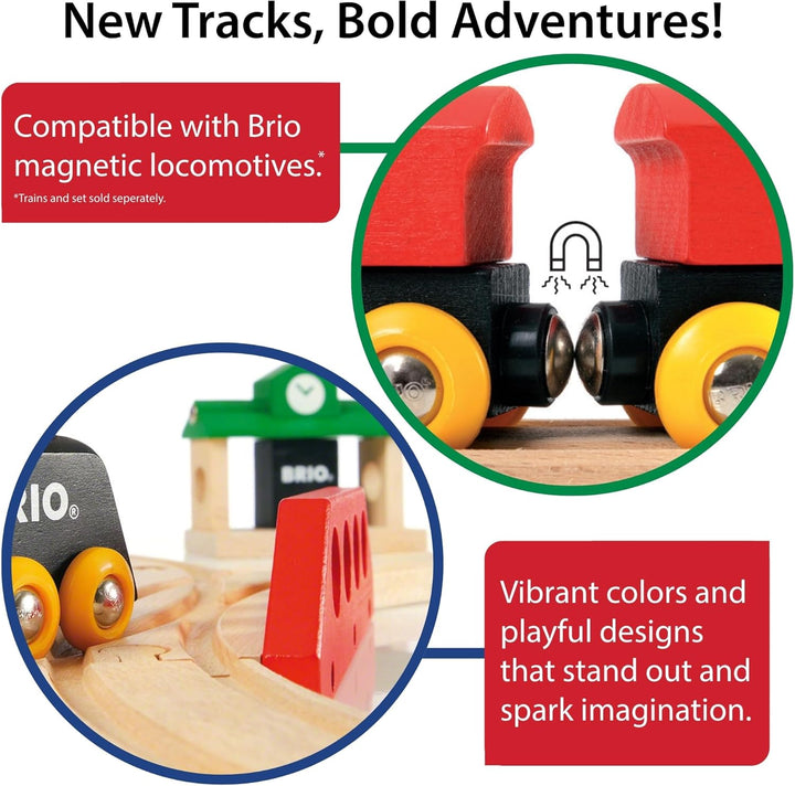 World Expansion Pack Intermediate - Works with All  Train Sets - Fsc-Certified 16-Piece Wooden Train Tracks with Switches - Grow Existing Systems and Create Railway Empires - Kids Ages 3 & Up