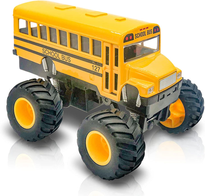 5-Inch Diecast Monster School Bus – Pullback Mechanism Toy Truck with Big Wheels, Play Vehicle Gift for Boys