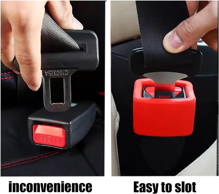 2 PCS Seat Belt Buckle Holder, Silicone Auto Rear Seatbelt Buckle Booster- Keep Upright and Stable, Suitable for Kids
