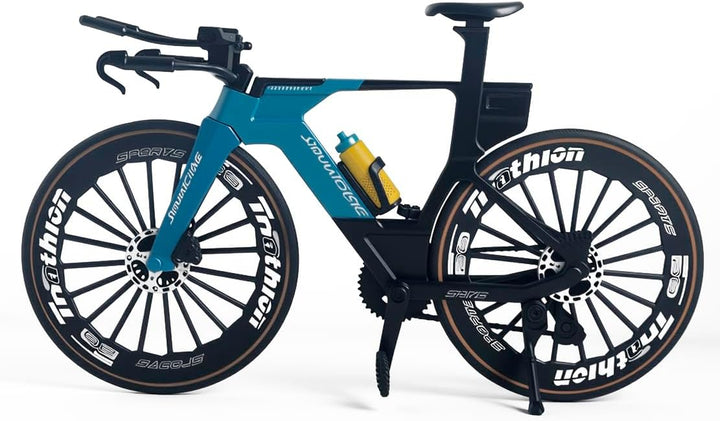 1:8 Scale Road Race Bike Toy Racing Bicycle Die-Cast DS Mini Road Finger Rider Bicycle Model Desktop Decoration DH Alloy Bike Action Figurine Toy for Cake Topper Crafts (Blue)