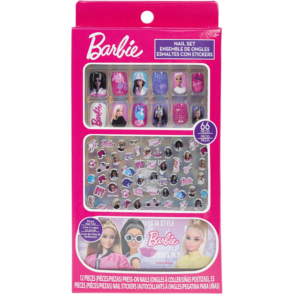 -Townley Girl 66 Piece Non-Toxic Nail Set with Press-On Nails, Nail Stickers, and Nail File, Ages 3 and Up