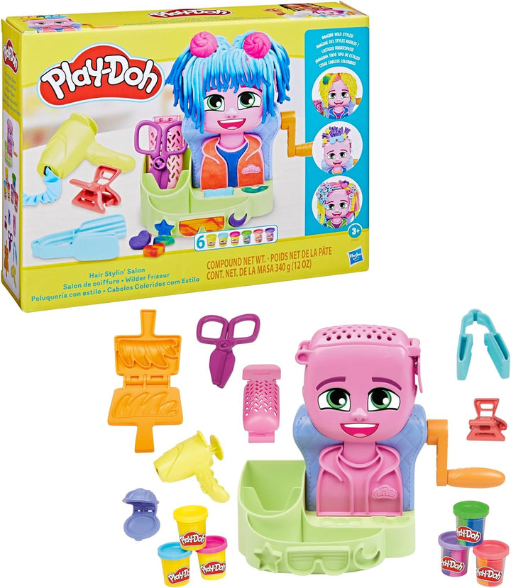 Hair Stylin' Salon Playset with 6 Cans, Pretend Play Toys for Girls and Boys Ages 3 and Up