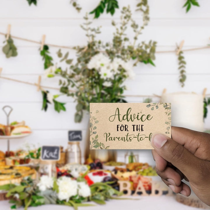 Advice for the Parents-To-Be Sign, Baby Shower Advice Game Kit (1 Standing Sign + 50 Advice Cards), Baby Showers Decorations-Npzad02