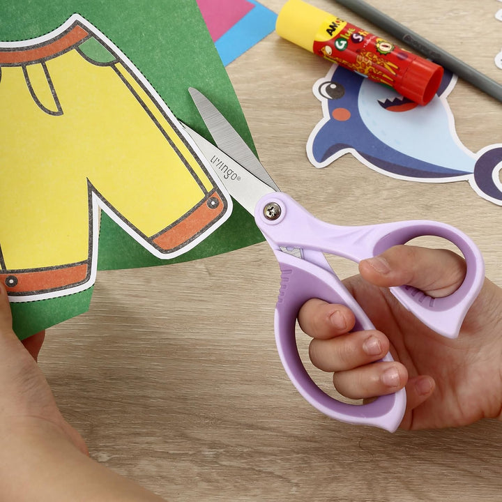 6” Kids Scissors for School - Pointed Tip Student Scissors for Children Comfortable Grip Craft Cutting Paper, Ages 8-11