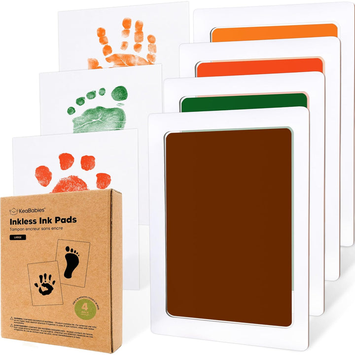 4-Pack Inkless Baby Hand and Footprint Kit - Mess Free Ink Pad for Newborn Keepsake, Dog Nose & Paw Print Kit, Clean Touch Ink Pad for Baby Hand & Footprints, Ideal New Mom Gifts (Jet Black)