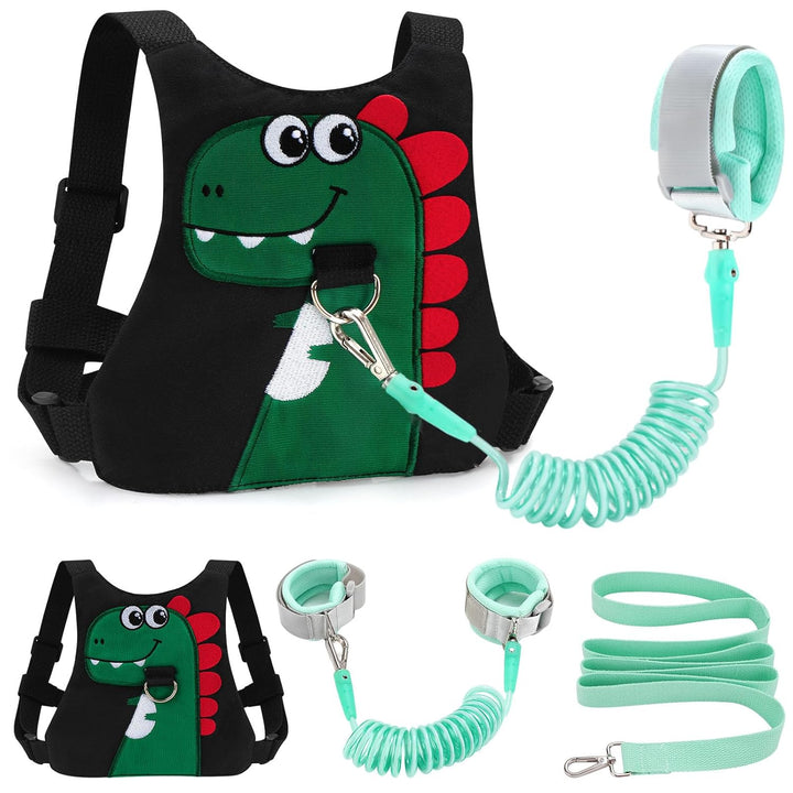 Toddler Leash-Baby Walking Safty Harness and Child anti Lost Wrist Link for Girls/Boys Travel (Green)