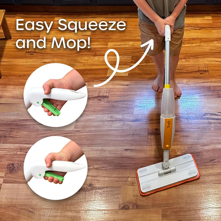 Toy Spray Mop for Kids - Toddler Cleaning Set with Real Water Sprayer - Montessori Cleaning Set Mini Sweeper - Educational and Fun Kids Mop - Squeeze and Spray