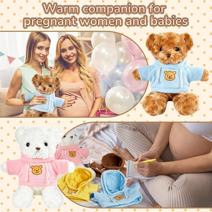 5 Pcs Bear Clothes Tee Hoodie Fit 14-18 Inches Bears Sublimation Stuffed Animal Cute Tiny DIY Toy Make Your Own Plush Doll Clothes (Cute Color)
