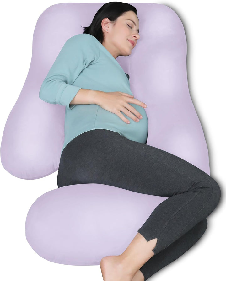 Pregnancy Pillows for Sleeping - U Shaped Full Body Maternity Pillow with Removable Cover - Support for Back, Legs, Belly, HIPS - 57 Inch Pregnancy Pillow for Women - Grey
