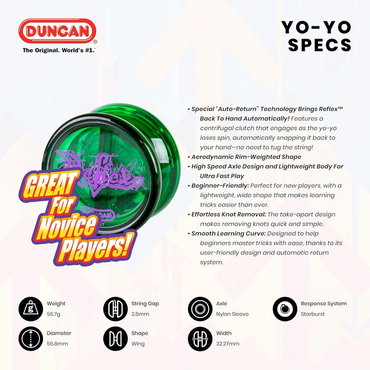 Toys Reflex Auto Return Yo-Yo, Beginner String Trick Yo-Yo, Green