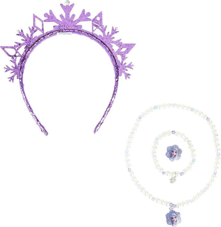 Frozen Princess Dress up Accessory Set - Jewelry Set - Princess Elsa Tiara Set - Giftable Box - Birthday Gifts for Girls - Holidays Gift - Girl Toys Dress up Kit - Ages 3+