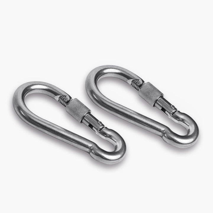 2+1 Heavy Duty 304 Stainless Steel Swivel Ring Double Ended Swivel Eye Hook with SUS304 Snap Hooks for Web Tree Swing, Swing Spinner Hanger, Reliable and Safe (M6)