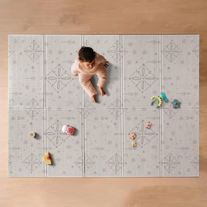 Reversible Baby Floor Mat - Foldable and Lightweight Baby Play Mat for Floor - Easy Storage and Travel - Stars and Sky