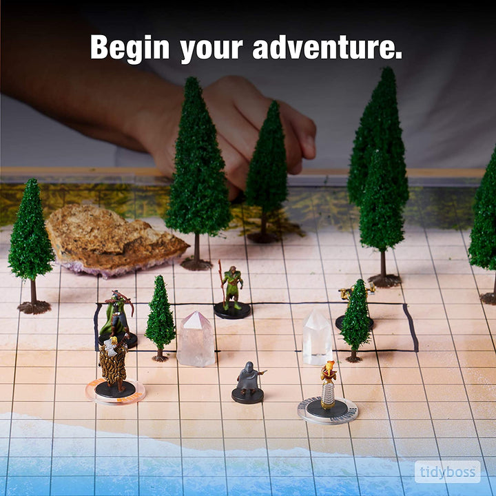 DND Starter Set | 3 X Double Sides 24X 36 Game Grid Mat | 6 Terrains Includes Dry Erase Markers, Eraser, Dice and Clips