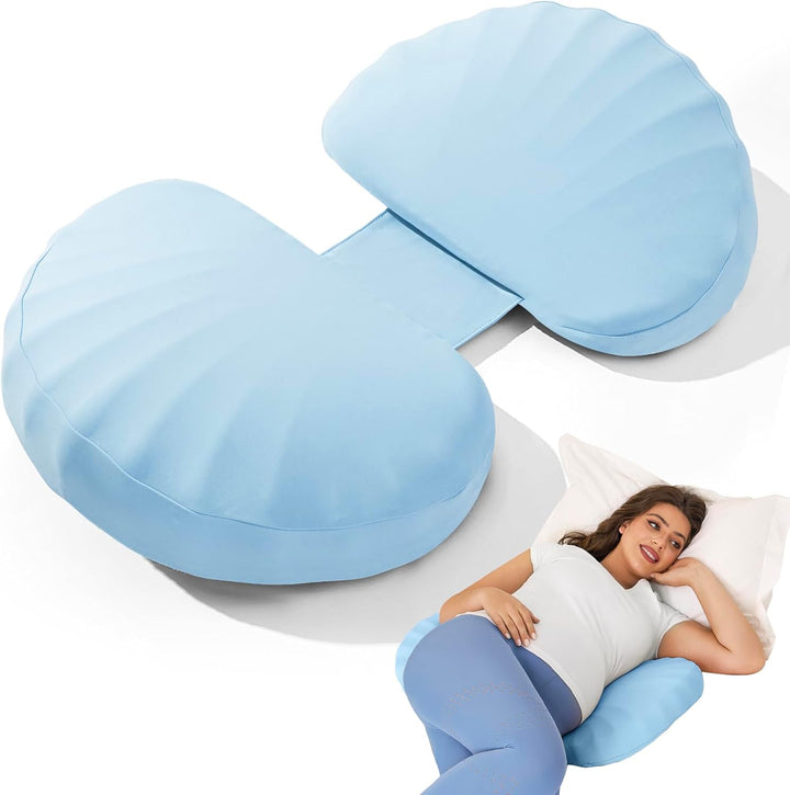 Pregnancy Pillow for Sleeping Memory Foam Pillow for Side Sleeper, Maternity Pillow Support for Back, Belly, HIPS for Pregnant Women, Portable and Adjustable Travel Wedge Pillows Grey