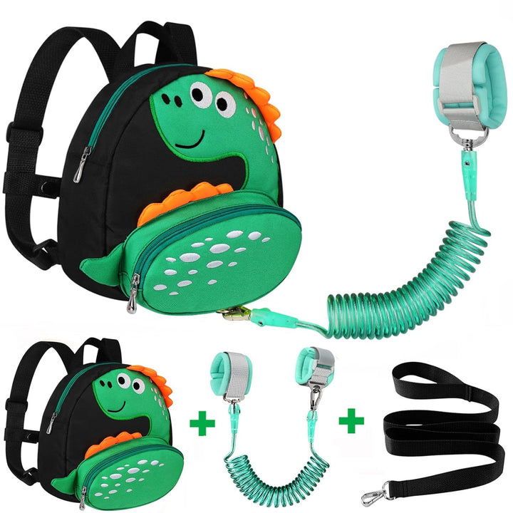 Toddler Harness Backpack Leash, Cute Dinosaur Backpacks with anti Lost Wrist Link, Cute Mini Child Backpack Wristband Tether Strap and Protection Leashes for Boys Girls Aged 1-3 Years