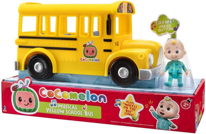 Official Musical Yellow School Bus, Plays Clips from ‘Wheels on the Bus,’ Featuring Removable JJ Figure – Character Toys for Babies, Toddlers, and Kids