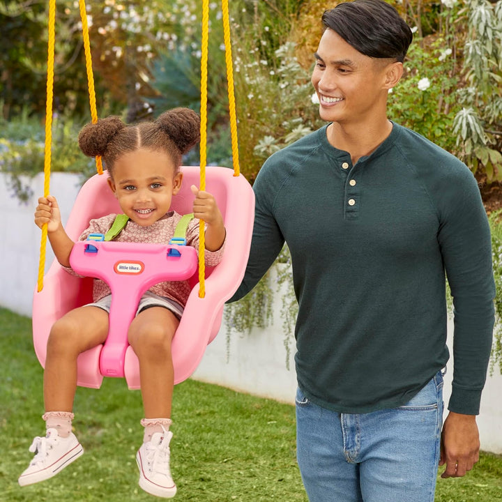 Snug 'N Secure Pink Swing with Adjustable Straps, 2-In-1 for Baby and Toddlers Ages 9 Months - 4 Years,16"D X 16.3"W X 17"H