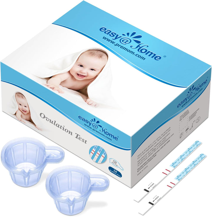 Ovulation Test Predictor Kit : Accurate Fertility Test for Women (Width of 5Mm), Fertility Monitor Test Strips, 50 LH Strips with 50 Urine Cups