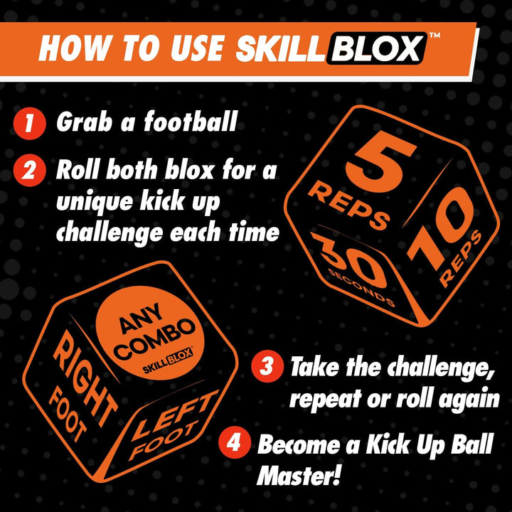 Soccer Kick up Training Dice (2 Pcs) - Soccer Gifts for Boys 8-12 Juggling Skills Game - Training Equipment Accessories (Kick up DICE)