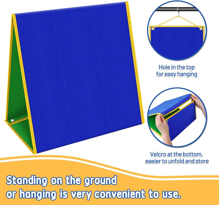 Foldable Felt Board - Double-Sided Flannel Story Board for Preschool Learning, Interactive Storytelling & Play | 13" X 12" Portable Felt Play Board for Home & Classroom Use
